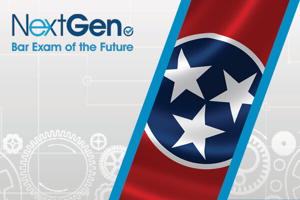 NextGen Bar Exam of the Future logo and state of Tennessee flag