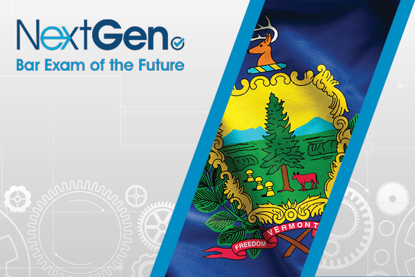NextGen Bar Exam of the Future logo and state of Vermont flag